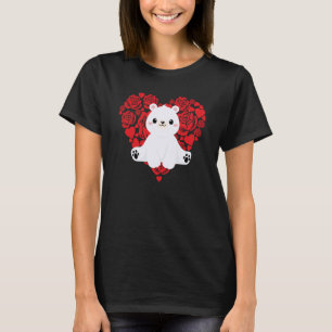 Love Heart Valentine's Day Roses Polar Bear Boys K T-Shirt