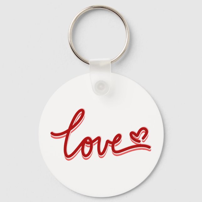 Love Heart Valentines Key Ring (Front)