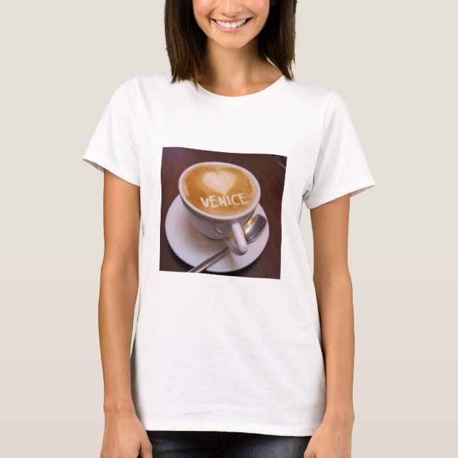 Love Heart Venice Cappuccino Coffee Cup Mug Tshirt (Front)