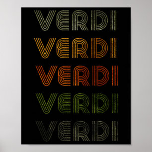 Love Heart Verdi Tee Grunge Vintage Style Black Ve Poster