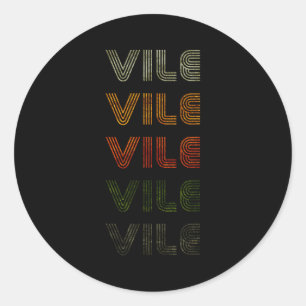 Love Heart Vile Tee Nge Vintage Style Black Vile  Classic Round Sticker