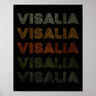 Love Heart Visalia Tee Grunge Vintage Style Black Poster