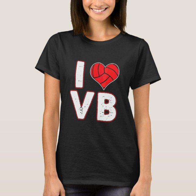Love Heart Volleyball Player Ball Sports Coach Tea T-Shirt (Front)