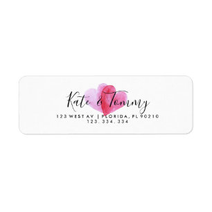 Love heart wedding invite return address