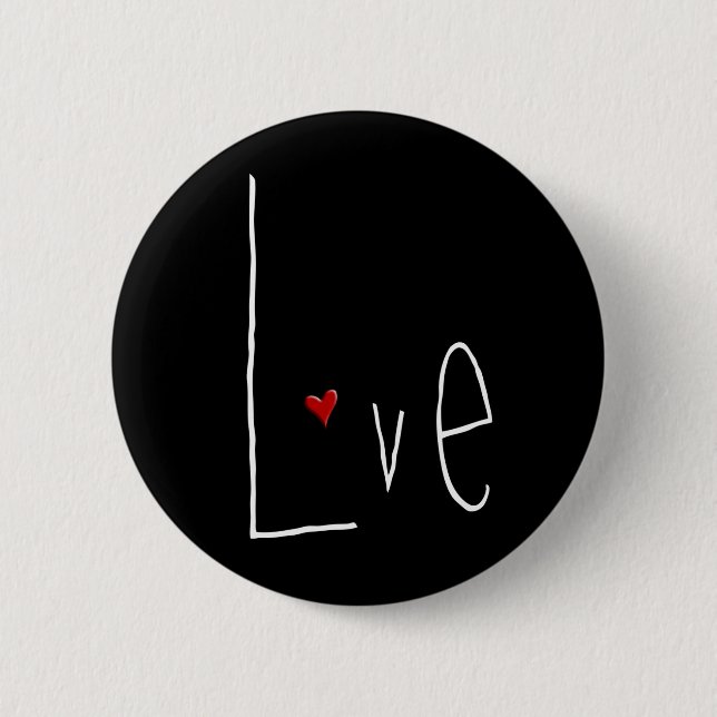 Love Heart white Button (Front)