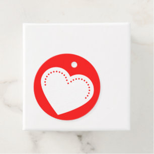Love Heart White Valentine's Favour Tags