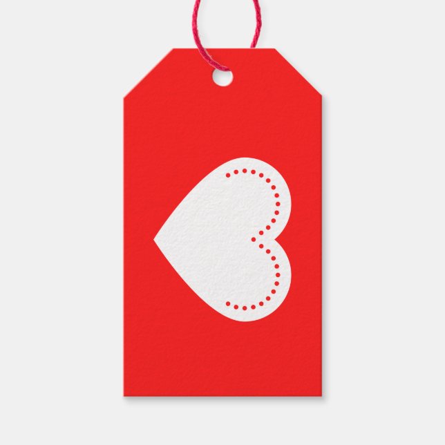 Love Heart White Valentine's Gift Tags (Front)