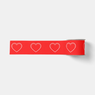 Love Heart White Valentine's Grosgrain Ribbon