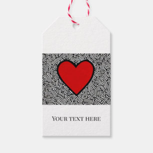 love heart with doodle gift tag create your own