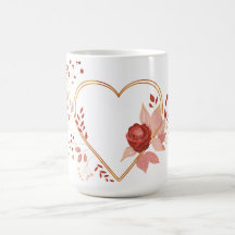 Love heart with flower and leafs