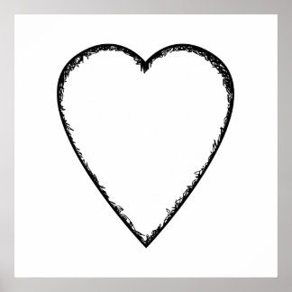 Love Heart with Scribble Edge. Poster