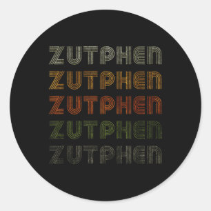 Love Heart Zutphen Tee Grunge Vintage Style Black Classic Round Sticker