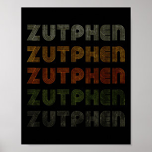 Love Heart Zutphen Tee Grunge Vintage Style Black Poster