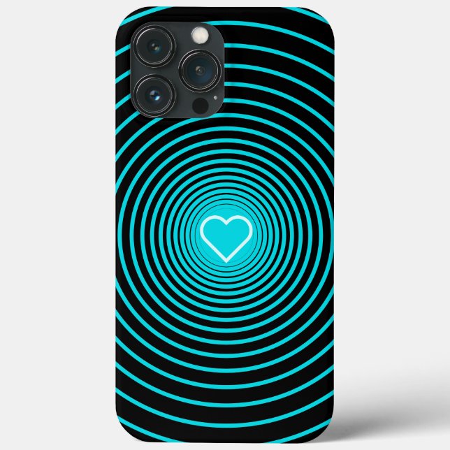 Love Heartbeat Circles Your Colours - Turquoise Case-Mate iPhone Case (Back)