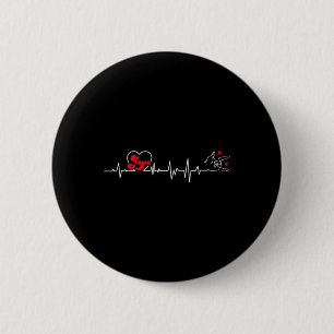 Love Heartbeat Hand Sign Language Hearing Loss Awa 6 Cm Round Badge