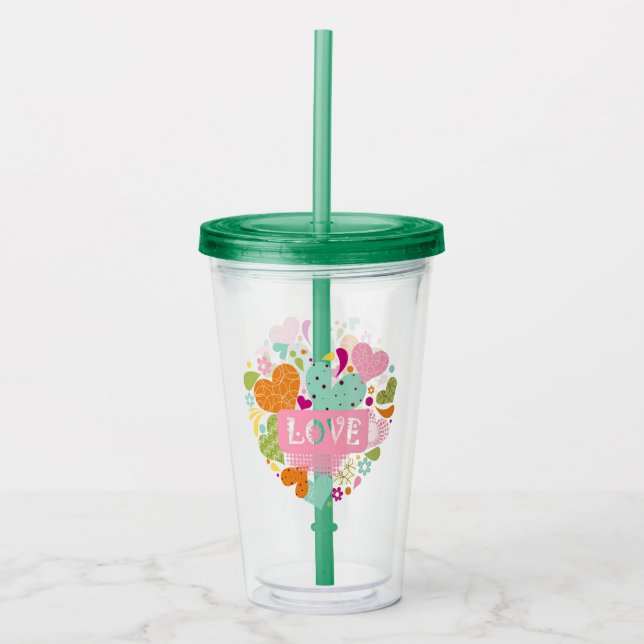 Love Hearts Acrylic Tumbler (Front)