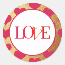 Love Hearts and Gold Foil