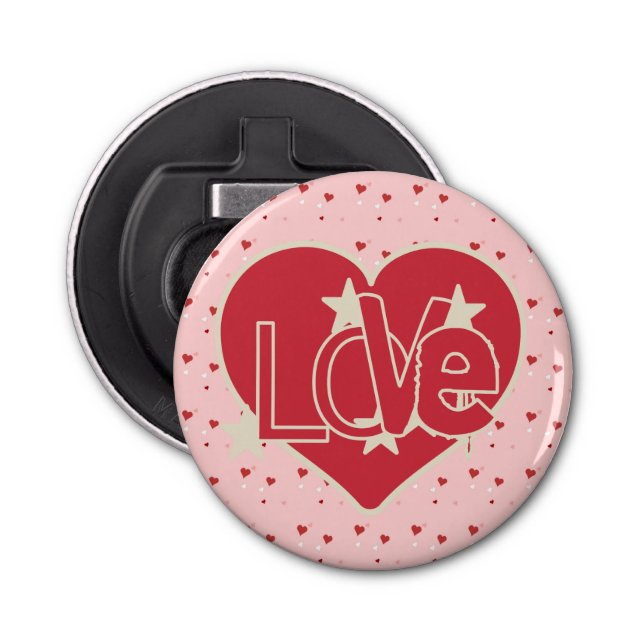 Love Hearts and Stars Bottle Opener (Front)