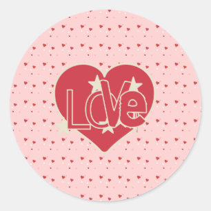 Love Hearts and Stars Classic Round Sticker