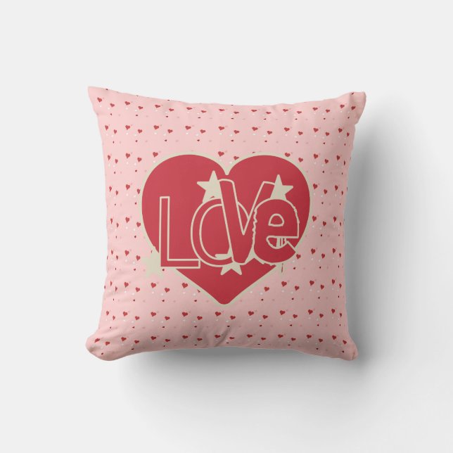 Love Hearts and Stars Cushion (Front)