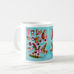 Love hearts art coffee mug