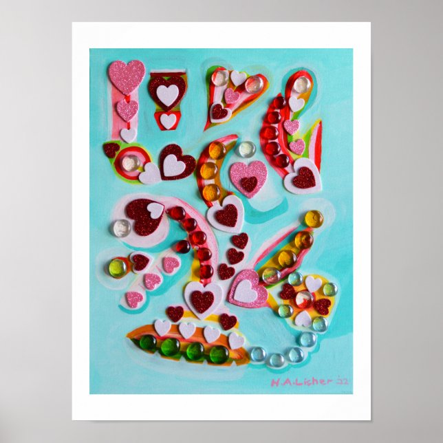 Love hearts art poster (Front)
