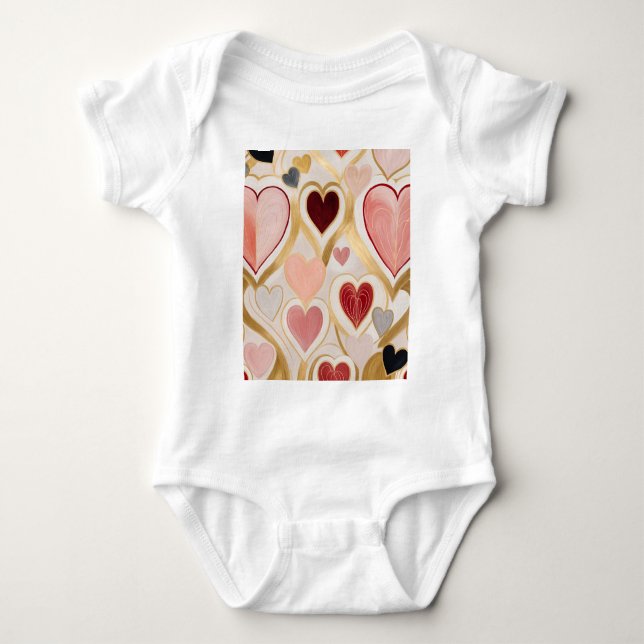 Love Hearts Baby Bodysuit (Front)