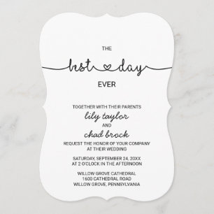 Love Hearts Best Day Ever Wedding Invitation