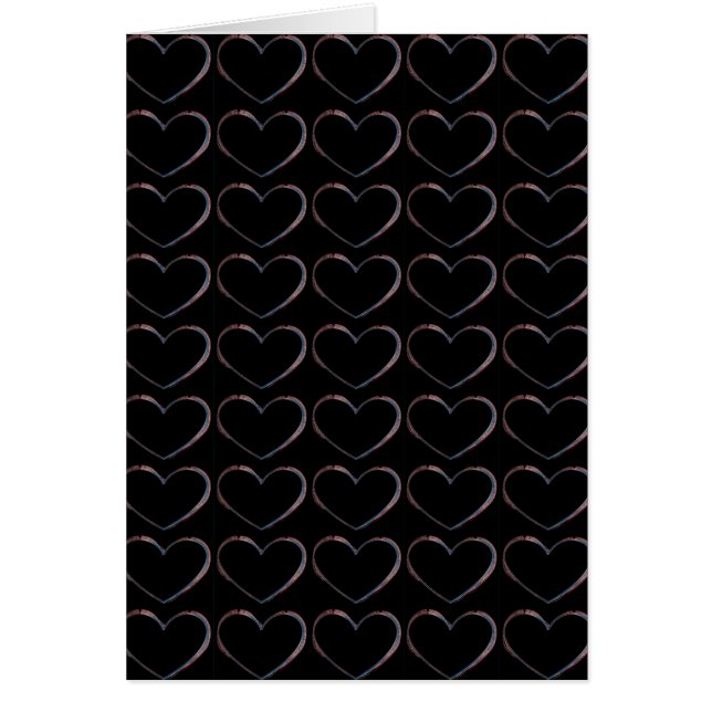 Love Hearts Black Grey Pop Art Greeting Cards (Front)