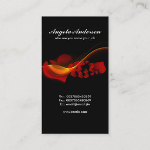 love hearts black red business card