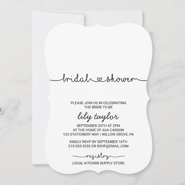 Love Hearts Bridal Shower Invitation (Front)