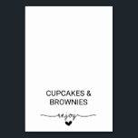 Love Hearts Buffet Food Labels Table Number<br><div class="desc">These love hearts buffet food labels are perfect for a rustic event. The romantic minimalist design features a sweet and simple heart calligraphy font. Customise each card with the food name and purchase each card individually. Alternatively, leave the template sections blank (DELETE "Cupcakes & Brownies"), purchase in bulk and hand...</div>