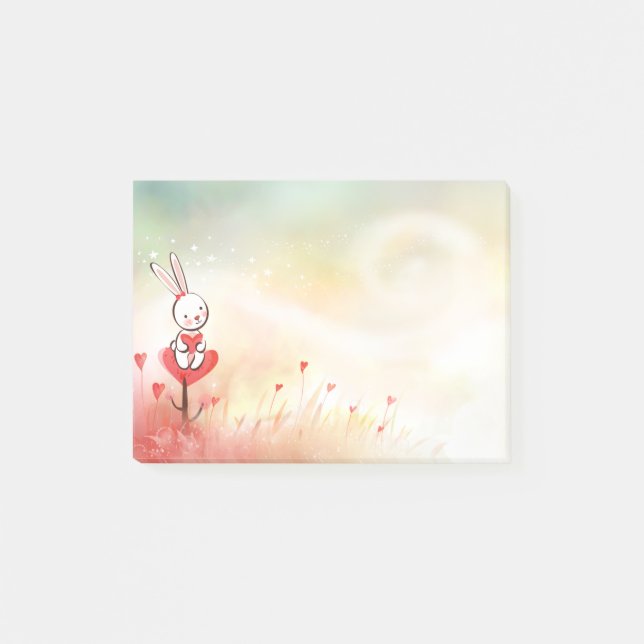 Love Hearts Bunny Post-it Notes (Front)