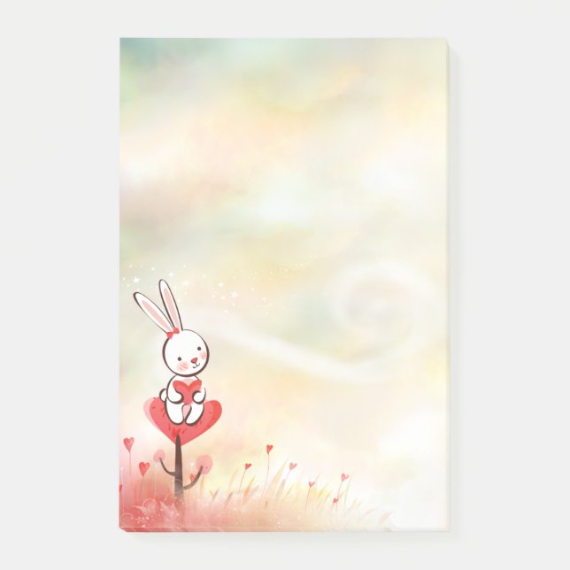 Love Hearts Bunny Post-it Notes (Front)