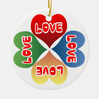 Love Hearts Ceramic Tree Decoration
