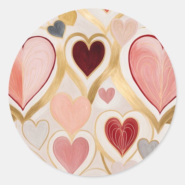 Love Hearts Classic Round Sticker (Front)