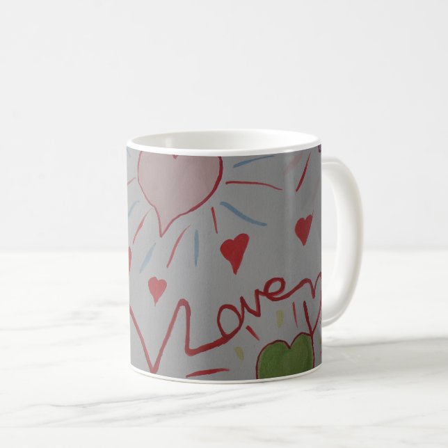 Love Hearts Coffee Mug (Front Right)