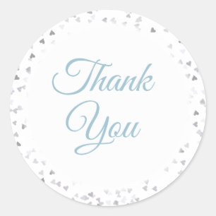 Love Hearts Confetti Thank You Classic Round Sticker