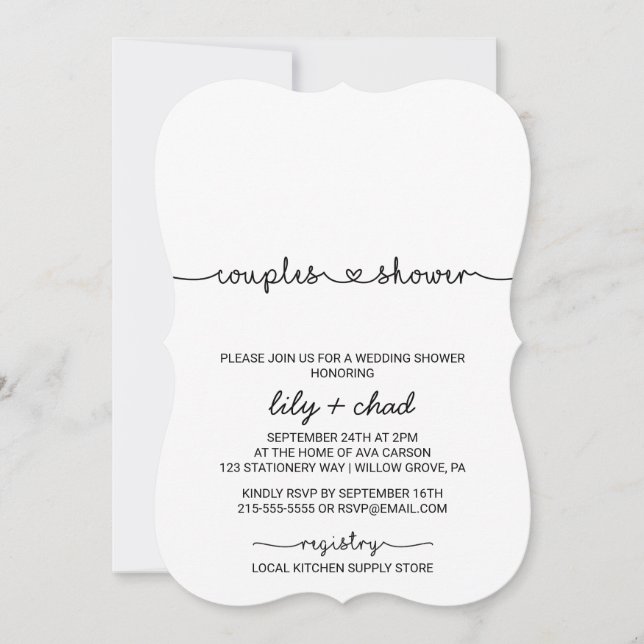 Love Hearts Couples Shower Invitation (Front)