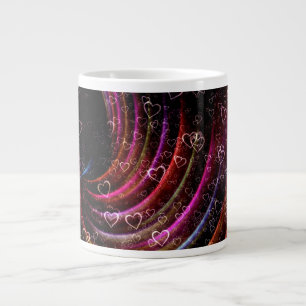 Love Hearts Curtain Texture Sublimation  Large Coffee Mug