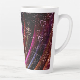 Love Hearts Curtain Texture Sublimation  Latte Mug