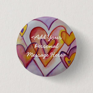 Love Hearts Custom Personalized Button Pins
