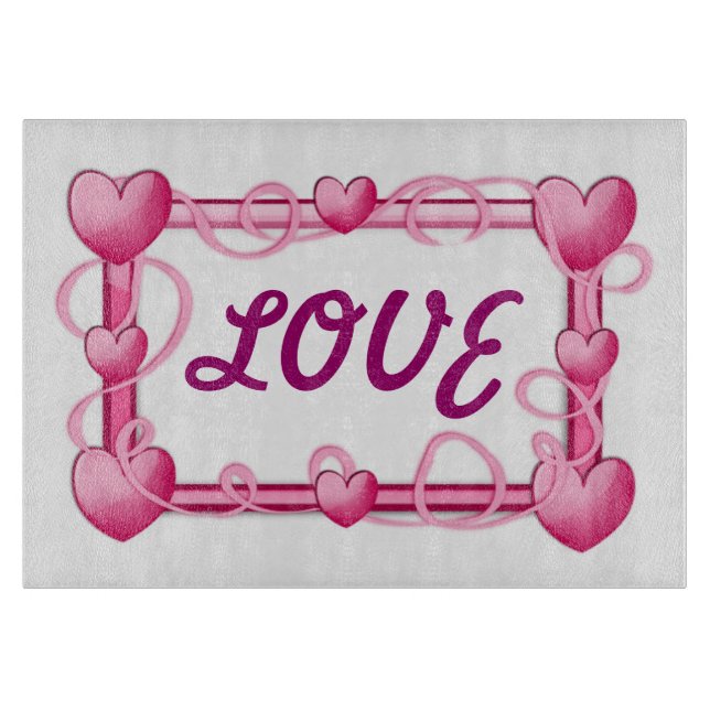LOVE HEARTS CUTTING BOARD (Front)