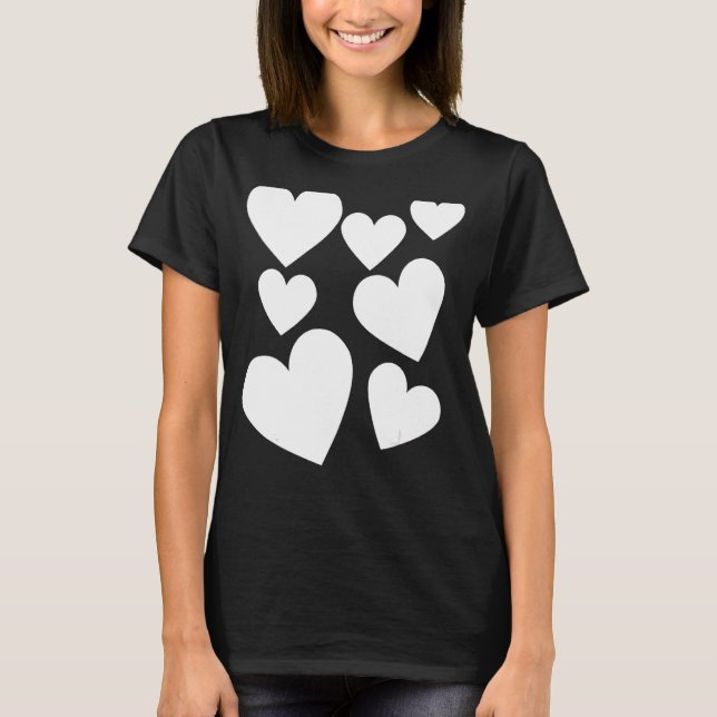 Love Hearts Graphic Fashion Womanu2019s Ladies Gir T-Shirt (Front)