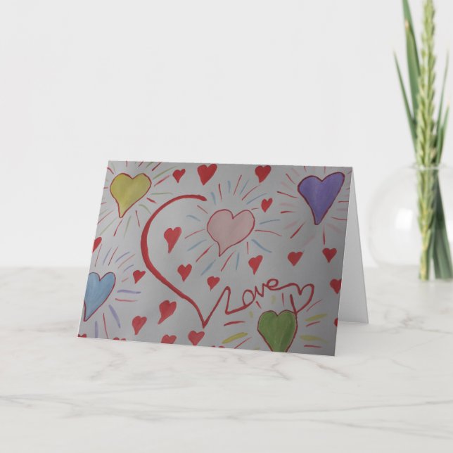 Love Hearts Greeting Card (Front)