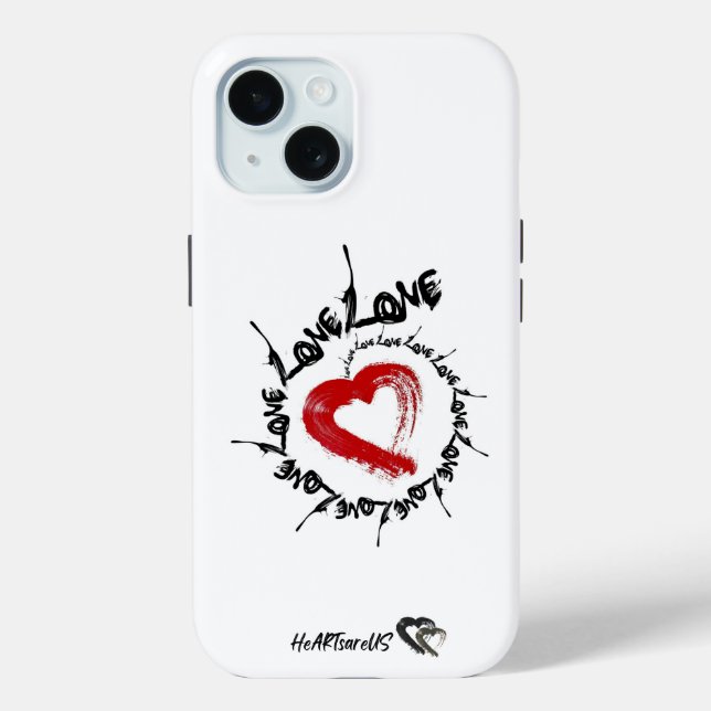 Love Hearts iPhone 15 Case (Back)