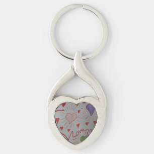 Love Hearts Key Ring