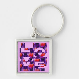 LOVE hearts lightpink Key Ring