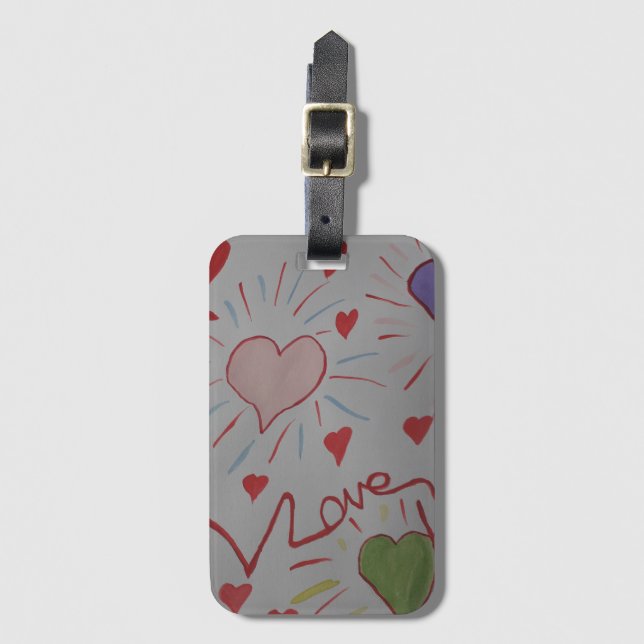 Love Hearts Luggage Tag (Front Vertical)
