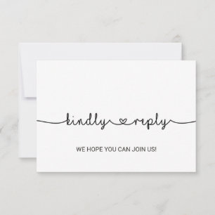 Love Hearts Menu Choice RSVP Card